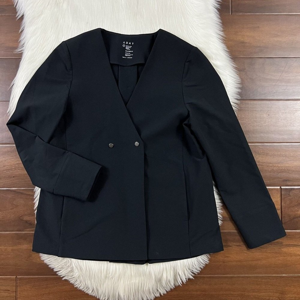 ADAY Women's Size Small Black Double Take Blazer Jacket